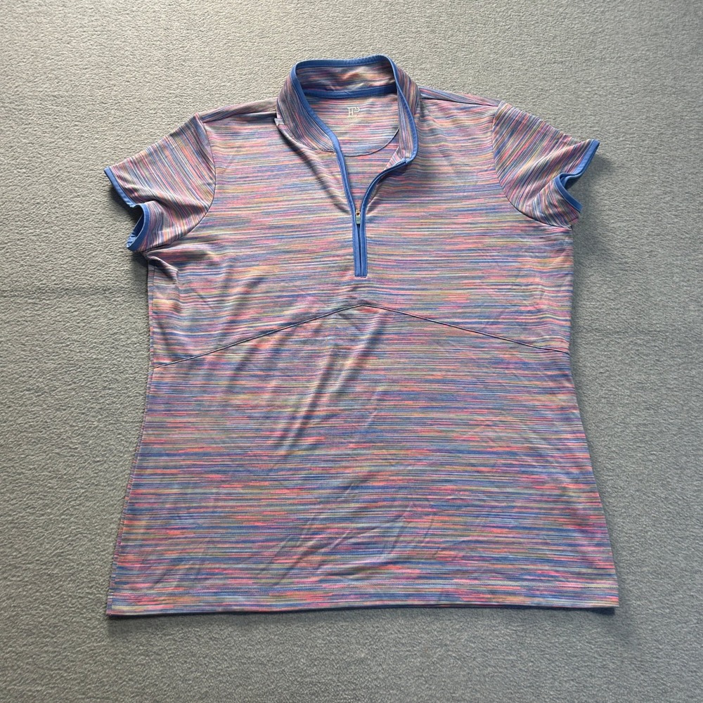EP New York 1/4 Zip Golf Polo Womens XL Multicolor Space Dye Performance Top